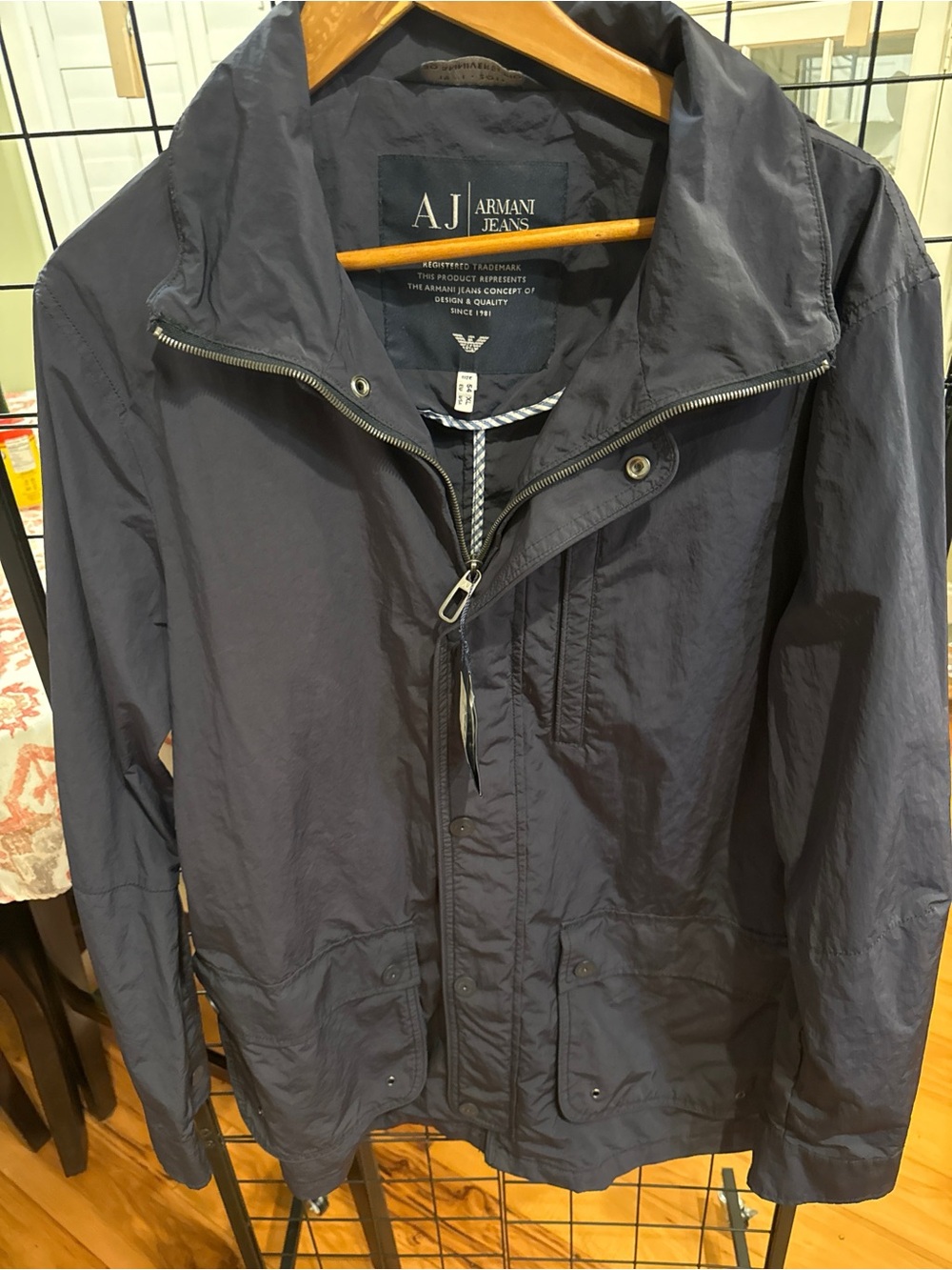 NWT Armani Jeans Men's Utility Field Jacket Navy Blue EU 54 US XL